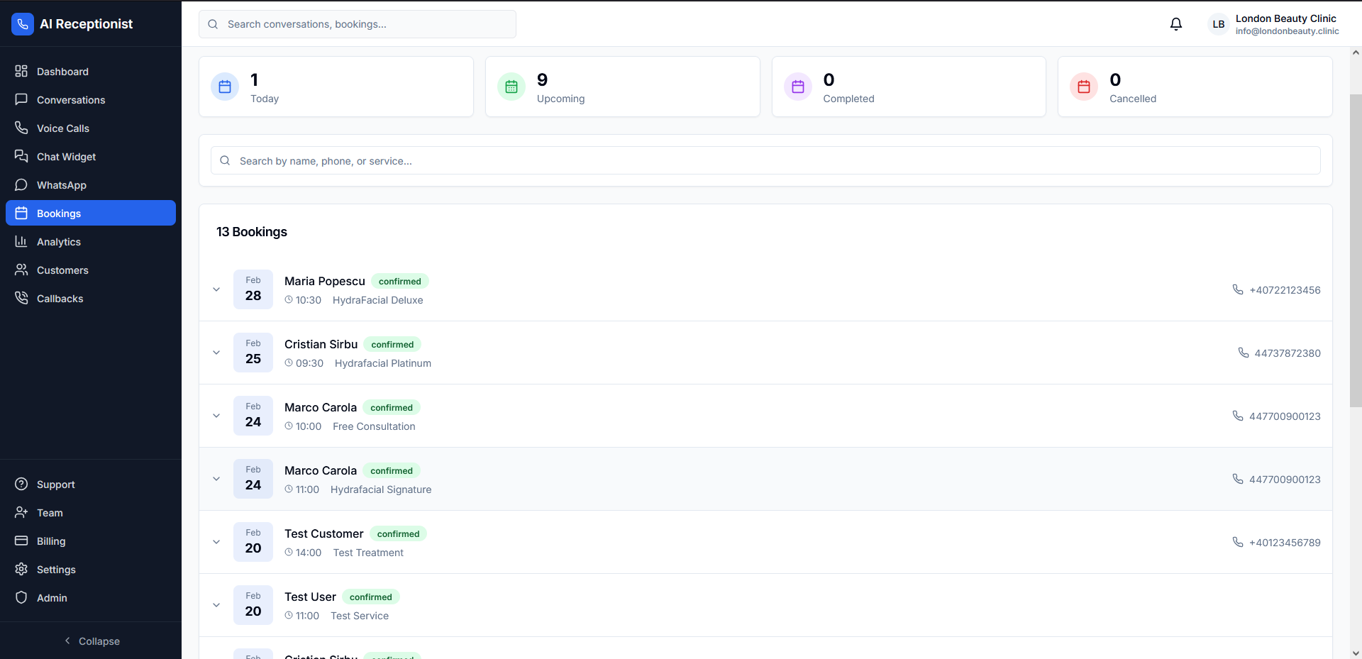 Foglalások Kezelése